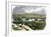 Ogalalla, Nebraska, on the South Platte River, Railroad Shipping Point for Texas Cattle Drives-null-Framed Giclee Print