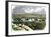 Ogalalla, Nebraska, on the South Platte River, Railroad Shipping Point for Texas Cattle Drives-null-Framed Giclee Print