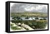 Ogalalla, Nebraska, on the South Platte River, Railroad Shipping Point for Texas Cattle Drives-null-Framed Stretched Canvas