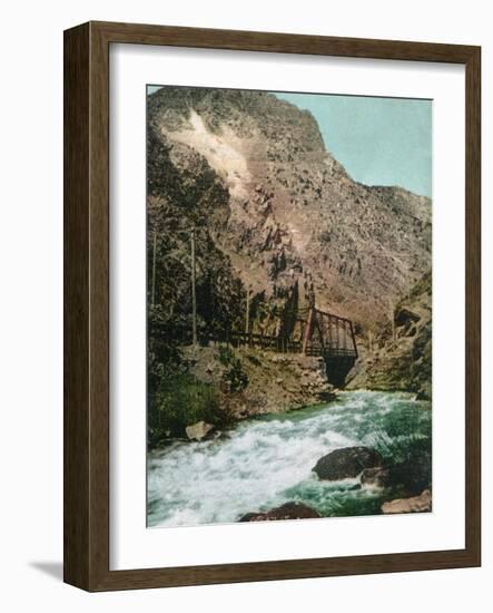 Ogden Canyon, Utah, View of the First Bridge-Lantern Press-Framed Art Print