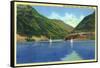 Ogden, Utah - Odgen Canyon, Scenic View of Sailboats on Pine View Lake, c.1938-Lantern Press-Framed Stretched Canvas