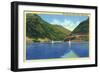 Ogden, Utah - Odgen Canyon, Scenic View of Sailboats on Pine View Lake, c.1938-Lantern Press-Framed Art Print