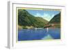 Ogden, Utah - Odgen Canyon, Scenic View of Sailboats on Pine View Lake, c.1938-Lantern Press-Framed Art Print