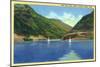 Ogden, Utah - Odgen Canyon, Scenic View of Sailboats on Pine View Lake, c.1938-Lantern Press-Mounted Art Print