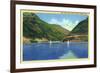 Ogden, Utah - Odgen Canyon, Scenic View of Sailboats on Pine View Lake, c.1938-Lantern Press-Framed Art Print