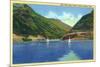 Ogden, Utah - Odgen Canyon, Scenic View of Sailboats on Pine View Lake, c.1938-Lantern Press-Mounted Art Print