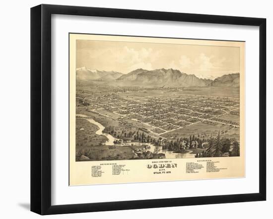 Ogden, Utah - Panoramic Map-Lantern Press-Framed Art Print