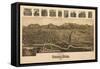 Ogden, Utah - Panoramic Map-Lantern Press-Framed Stretched Canvas