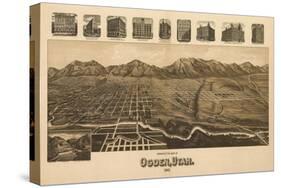 Ogden, Utah - Panoramic Map-Lantern Press-Stretched Canvas