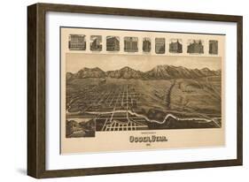 Ogden, Utah - Panoramic Map-Lantern Press-Framed Art Print