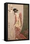 Ôgiya Hanaôgi (Colour Woodcut)-Kitagawa Utamaro-Framed Stretched Canvas