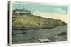 Ogunquit, Maine - View of Bald Head Cliff and Exterior of Cliff House No. 2-Lantern Press-Stretched Canvas