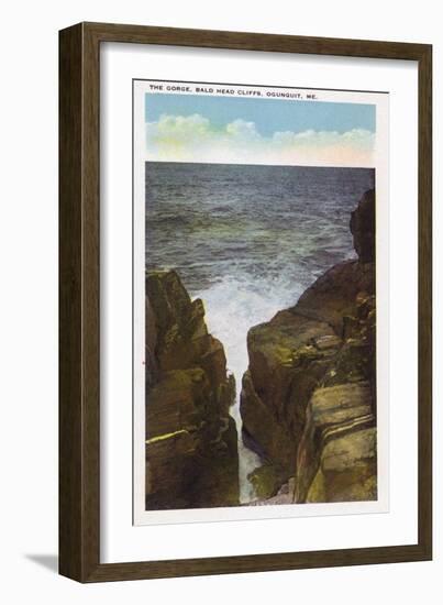 Ogunquit, Maine - View of Bald Head Cliffs, the Gorge-Lantern Press-Framed Art Print