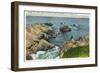 Ogunquit, Maine - Where the Ocean Meets the Shore Along the Marginal Way-Lantern Press-Framed Art Print