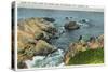 Ogunquit, Maine - Where the Ocean Meets the Shore Along the Marginal Way-Lantern Press-Stretched Canvas