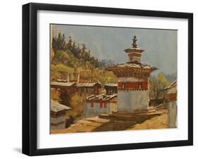 Ogyen Chholing Prayer Wall-Tim Scott Bolton-Framed Giclee Print