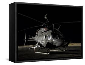 OH-58D Kiowa Sits on its Pad at Night-Stocktrek Images-Framed Stretched Canvas