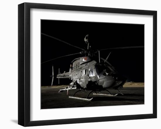 OH-58D Kiowa Sits on its Pad at Night-Stocktrek Images-Framed Photographic Print