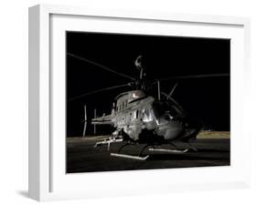 OH-58D Kiowa Sits on its Pad at Night-Stocktrek Images-Framed Photographic Print