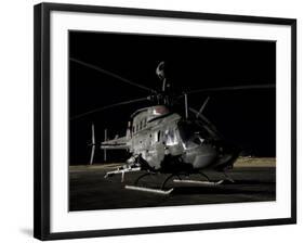 OH-58D Kiowa Sits on its Pad at Night-Stocktrek Images-Framed Photographic Print