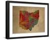 OH Colorful Counties-Red Atlas Designs-Framed Giclee Print