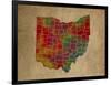 OH Colorful Counties-Red Atlas Designs-Framed Giclee Print