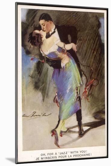 Oh for a Jazz with You!, Two Dancers Kiss as They Dance-null-Mounted Photographic Print