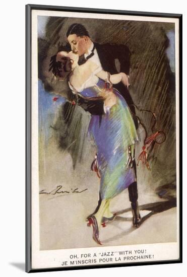 Oh for a Jazz with You!, Two Dancers Kiss as They Dance-null-Mounted Photographic Print