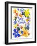 Oh Happy Day Floral - Orange/Blue - You Are Enough Card-Kerstin Stock-Framed Art Print