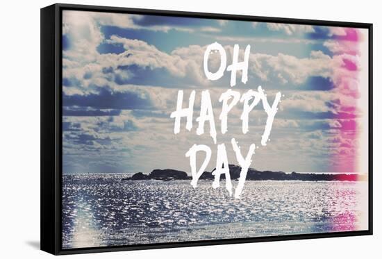 Oh Happy Day-Vintage Skies-Framed Stretched Canvas