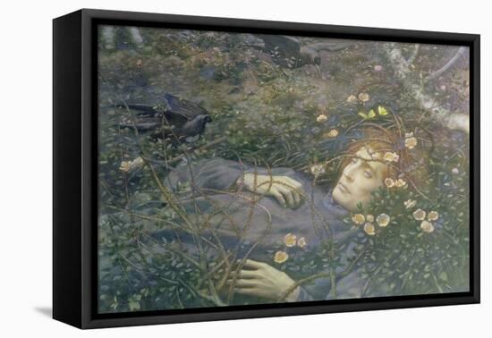 'Oh What's That in the Hollow?'-Edward Robert Hughes-Framed Stretched Canvas