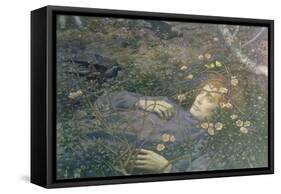 'Oh What's That in the Hollow?'-Edward Robert Hughes-Framed Stretched Canvas