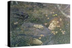 'Oh What's That in the Hollow?'-Edward Robert Hughes-Stretched Canvas