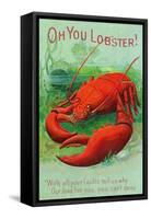 Oh You Lobster Scene-Lantern Press-Framed Stretched Canvas