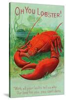 Oh You Lobster Scene-Lantern Press-Stretched Canvas