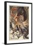 Ohe! Ohe! Horrible dragon, O swallow me not! Spare the life of poor Loge!', 1910-Arthur Rackham-Framed Giclee Print