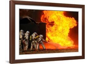 Ohio Air National Guardsmen Extinguish an Aircraft Fire in Training Exercise, 2010-null-Framed Photo