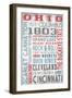Ohio - Barnwood Typography-Lantern Press-Framed Art Print