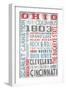 Ohio - Barnwood Typography-Lantern Press-Framed Art Print