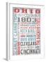 Ohio - Barnwood Typography-Lantern Press-Framed Art Print