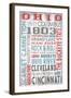 Ohio - Barnwood Typography-Lantern Press-Framed Art Print