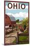 Ohio - Barnyard Scene-Lantern Press-Mounted Art Print