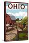 Ohio - Barnyard Scene-Lantern Press-Stretched Canvas