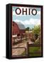 Ohio - Barnyard Scene-Lantern Press-Framed Stretched Canvas