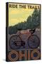 Ohio - Bicycle Ride the Trails-Lantern Press-Stretched Canvas