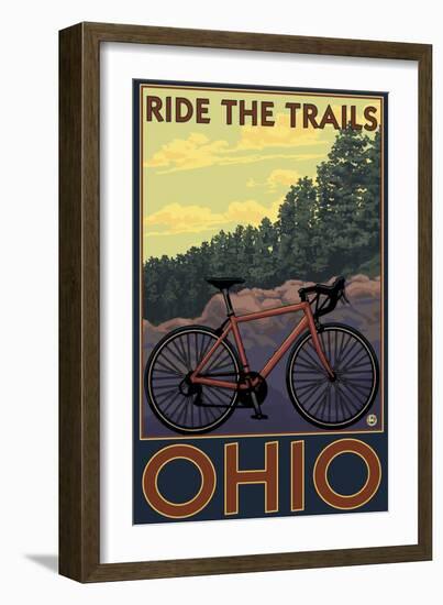 Ohio - Bicycle Ride the Trails-Lantern Press-Framed Art Print