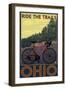 Ohio - Bicycle Ride the Trails-Lantern Press-Framed Art Print