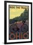 Ohio - Bicycle Ride the Trails-Lantern Press-Framed Art Print