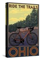 Ohio - Bicycle Ride the Trails-Lantern Press-Stretched Canvas