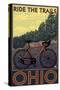 Ohio - Bicycle Ride the Trails-Lantern Press-Stretched Canvas